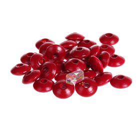 Linsen-Perlen Holzlinsen 10mm • 50 Stück 'bordeaux' 87 auf Lager
