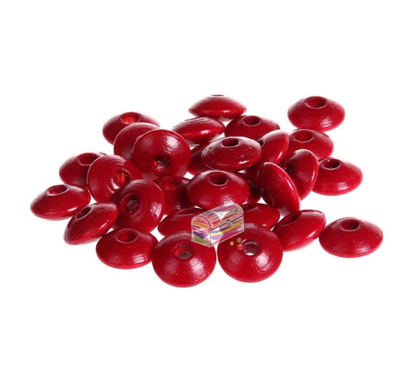 Holzlinsen 10mm • 50 Stück 'bordeaux' -1 auf Lager